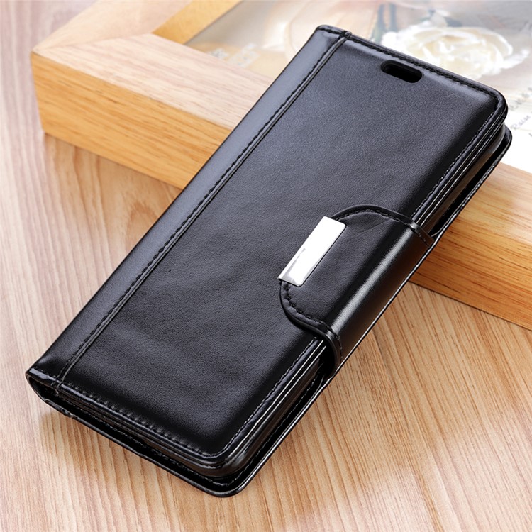 For Samsung Galaxy A6s PU Leather Phone Case / Wallet / Stand / Double-sided Magnetic Strap - Black-5