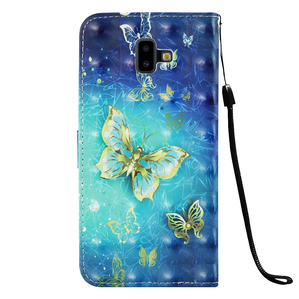 Light Spot Decor Pattern Printing Leather Cover for Samsung Galaxy J6 Plus J610F / J6 Prime - Butterflies-3