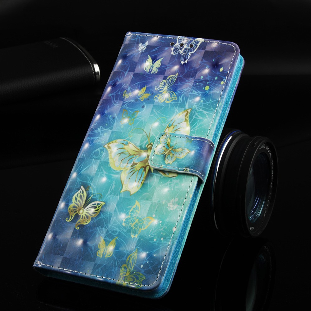 Light Spot Decor Pattern Printing Leather Cover for Samsung Galaxy J6 Plus J610F / J6 Prime - Butterflies-8