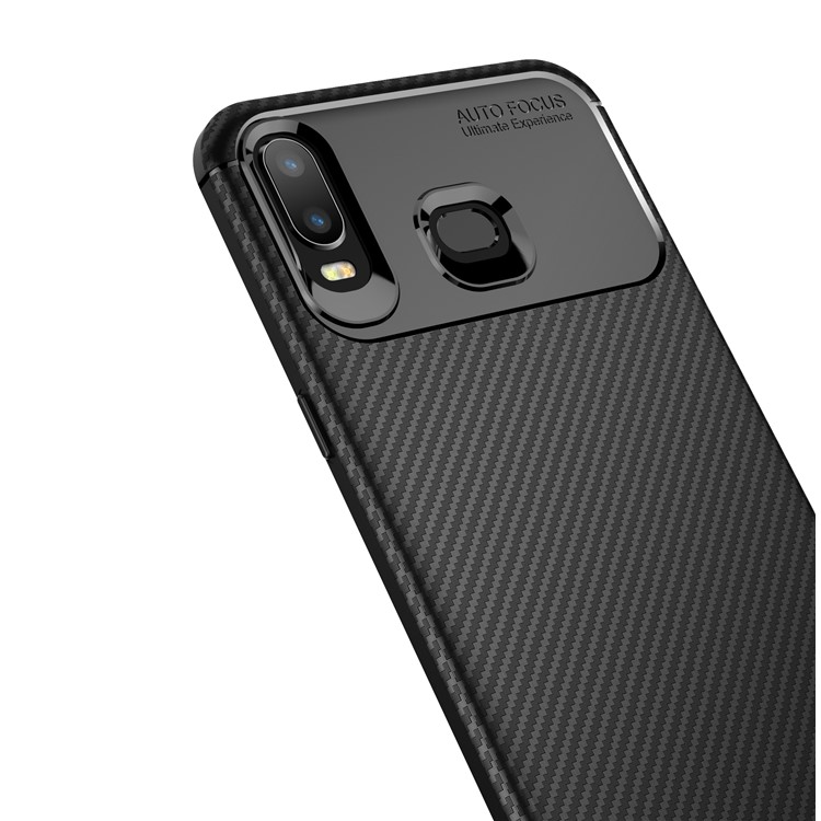 Drop Resistant Carbon Fiber TPU Case for Samsung Galaxy A6s - Black-4