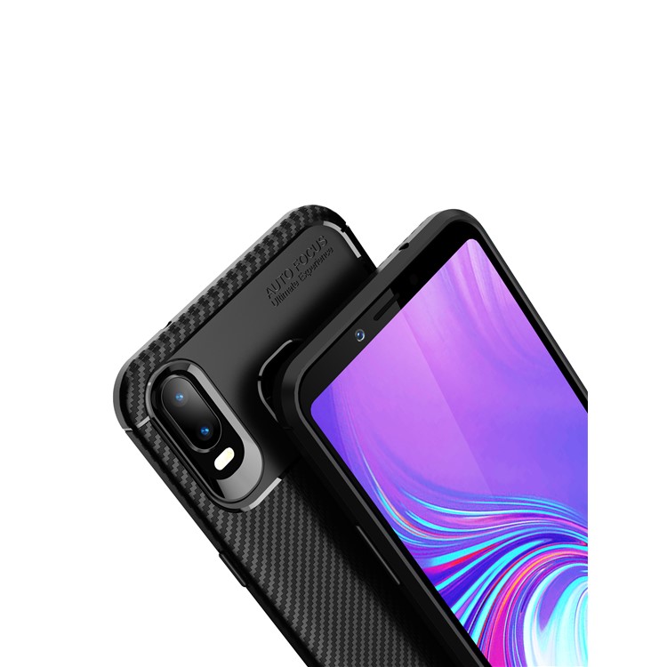 Drop Resistant Carbon Fiber TPU Case for Samsung Galaxy A6s - Black-6