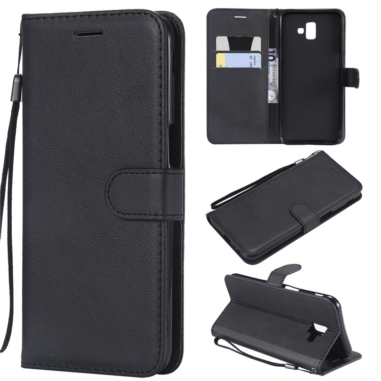 

Wallet Stand PU Leather Phone Cover for Samsung Galaxy J6+ J610F / J6 Prime - Black, Galaxy J6+
