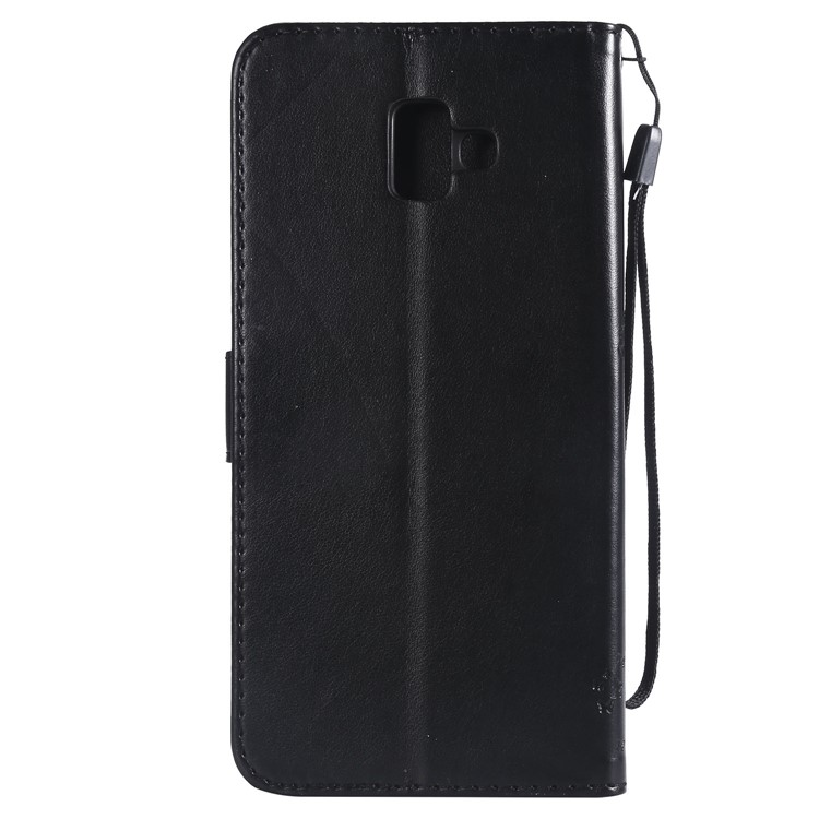 Imprint Cat and Tree Wallet Leather Case for Samsung Galaxy J6+ J610F/J6 Prime - Black-3