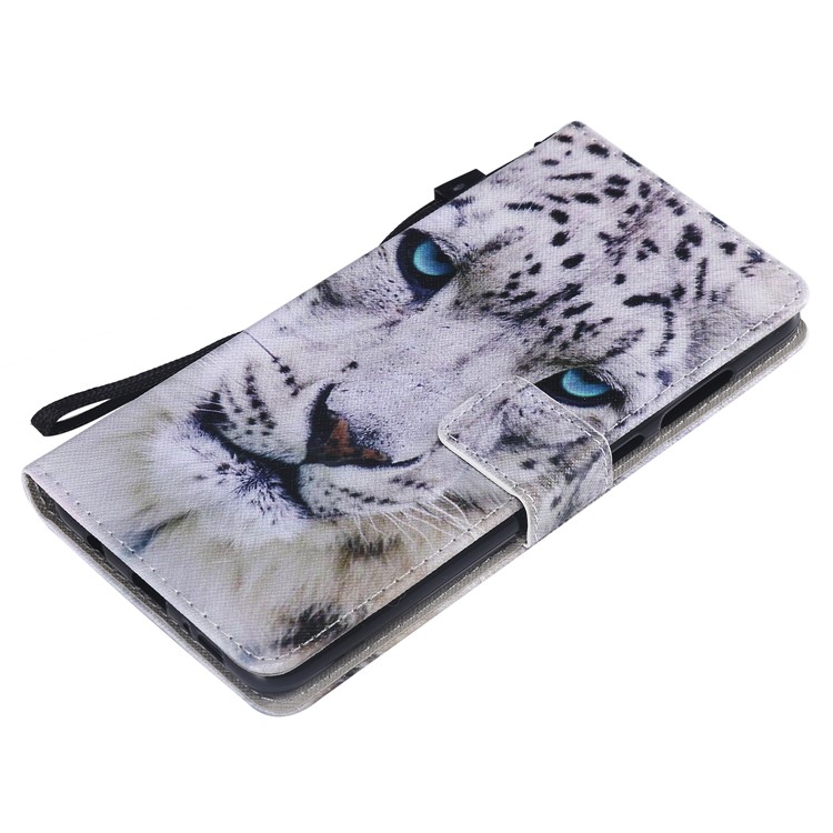 Patterned Wallet Stand Magnetic Leather Flip Mobile Case for Samsung Galaxy A9 (2018) / A9 Star Pro / A9s - Leopard Face-5