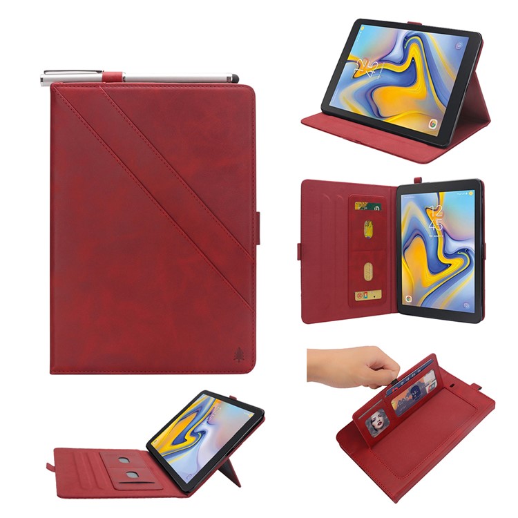 

PU Leather Card Slots Tablet Shell for Samsung Galaxy Tab A 8.0 (2018) T387 - Red, Galaxy Tab A 8.0 (2018)