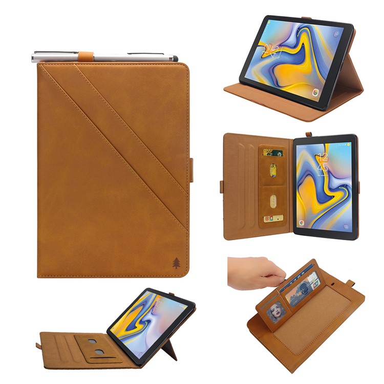 

PU Leather Protection Case [Card Holder Stand] for Samsung Galaxy Tab A 8.0 (2018) T387 - Brown, Galaxy Tab A 8.0 (2018)