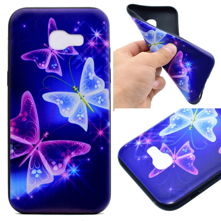 

For Samsung Galaxy J4 Plus Pattern Printing Soft TPU Protection Shell - Glitter Butterflies, Galaxy J4+