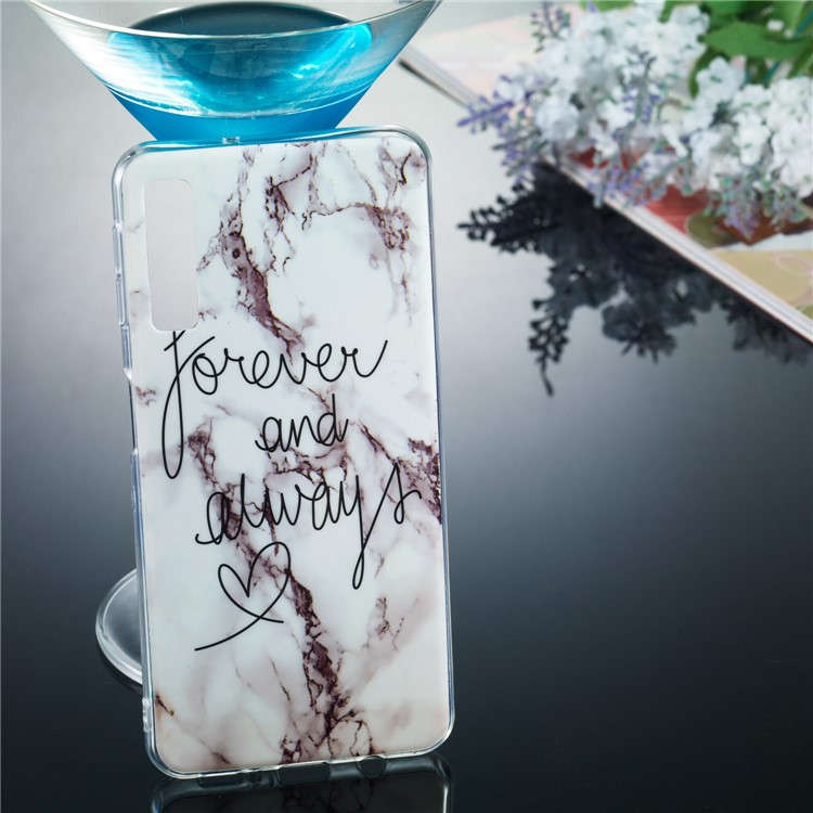 IMD-TPU-Gehäuse Für Marmormuster Für Samsung Galaxy A7 (2018) - Stil F-5