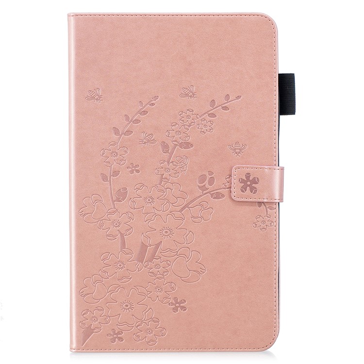 

Imprinted Plum Blossom PU Leather Protection Case for Samsung Galaxy Tab A 10.5 (2018) T590 T595 - Rose Gold, Galaxy Tab A 10.5 (2018) T590 T595