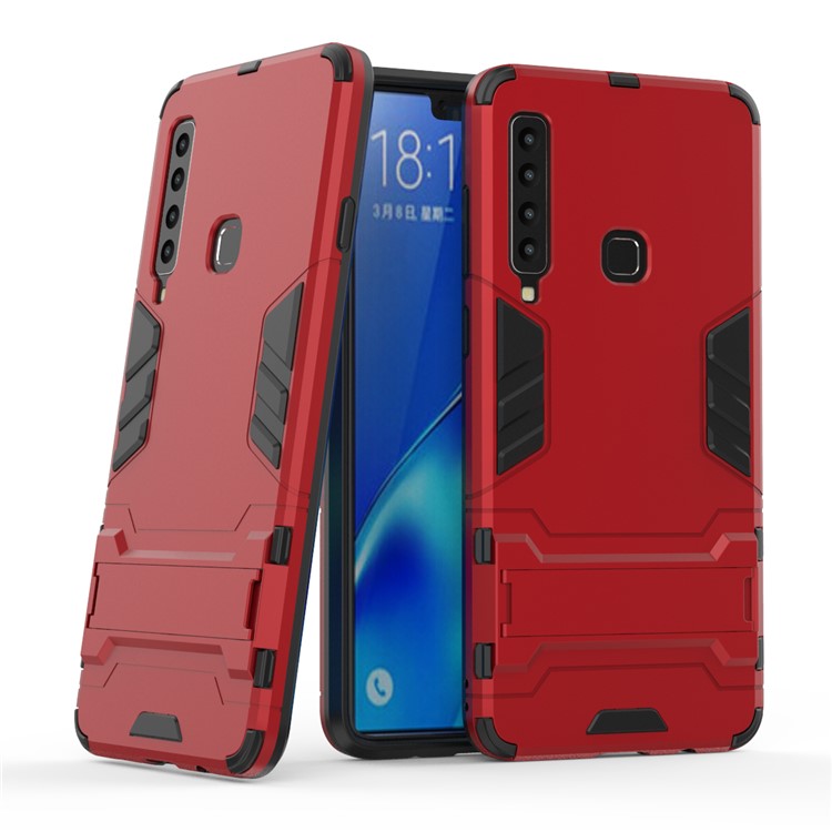 Cool Guard Kickstand Hybrid PC TPU Shell Für Samsung Galaxy A9 (2018) / A9 Star Pro / A9s - Rot