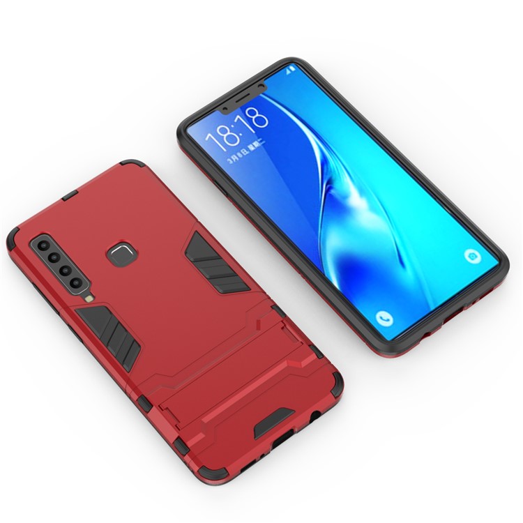 Cool Guard Kickstand Hybrid PC TPU Shell for Samsung Galaxy A9 (2018) / A9 Star Pro / A9s - Red-3
