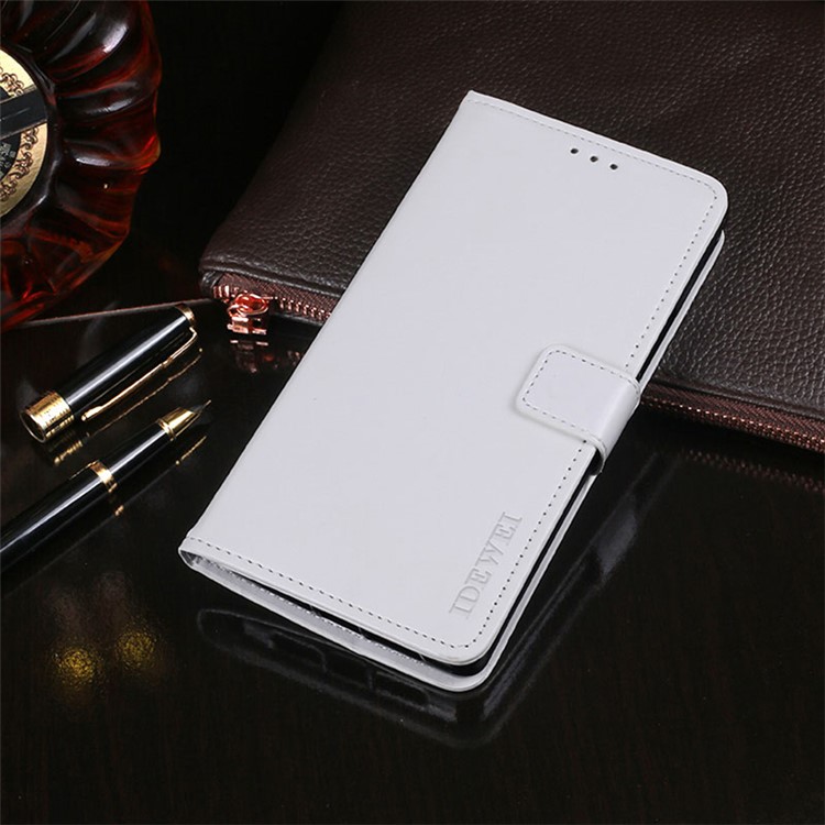 

IDEWEI Crazy Horse Leather Wallet Cover for Samsung Galaxy J4+ - White, Galaxy J4+