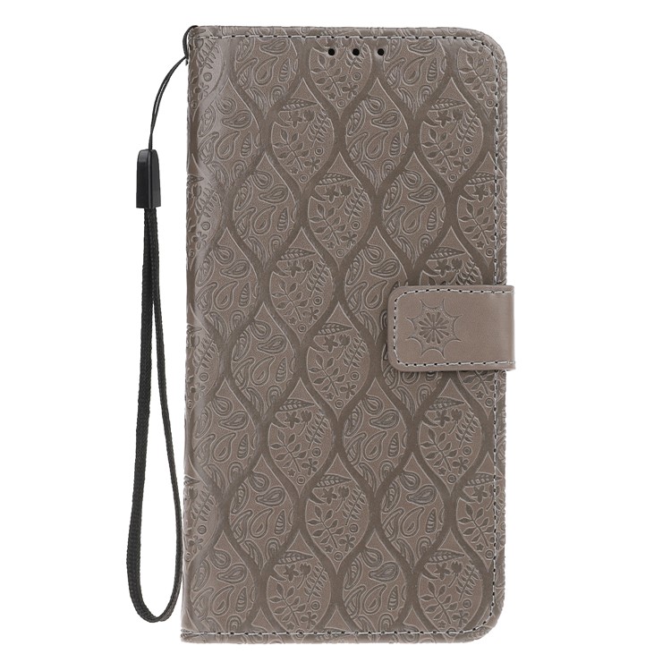 Estojo Protetor Carteira De Couro Carteira Folha Para Samsung Galaxy A7 (2018) A750 - Cinzento-2