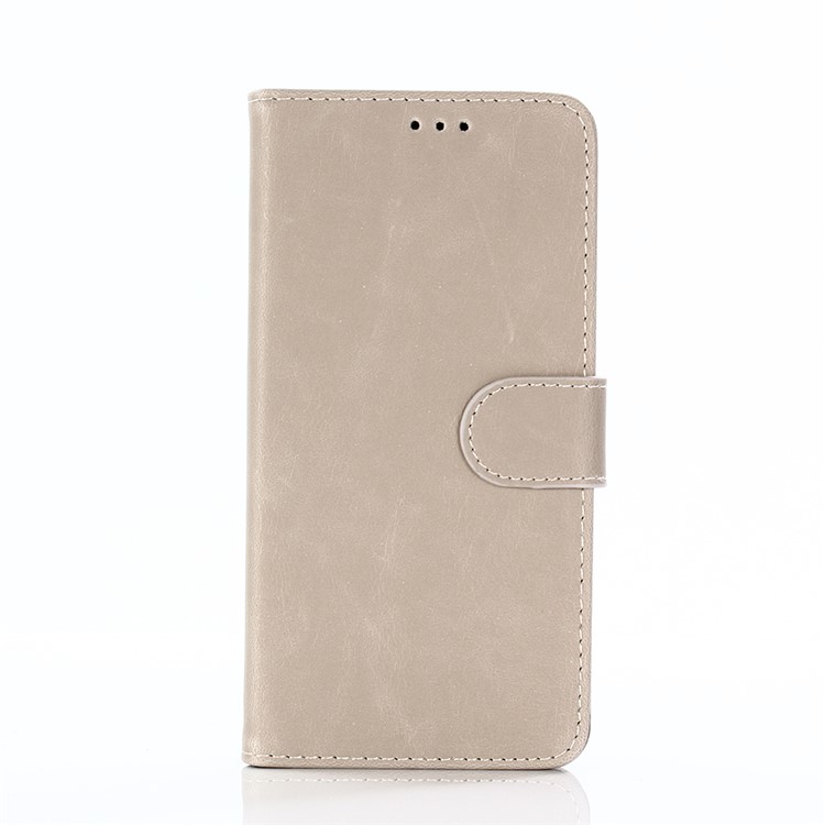 

Crazy Horse Leather Wallet Mobile Cover for Samsung Galaxy A6s - Grey, Galaxy A6s