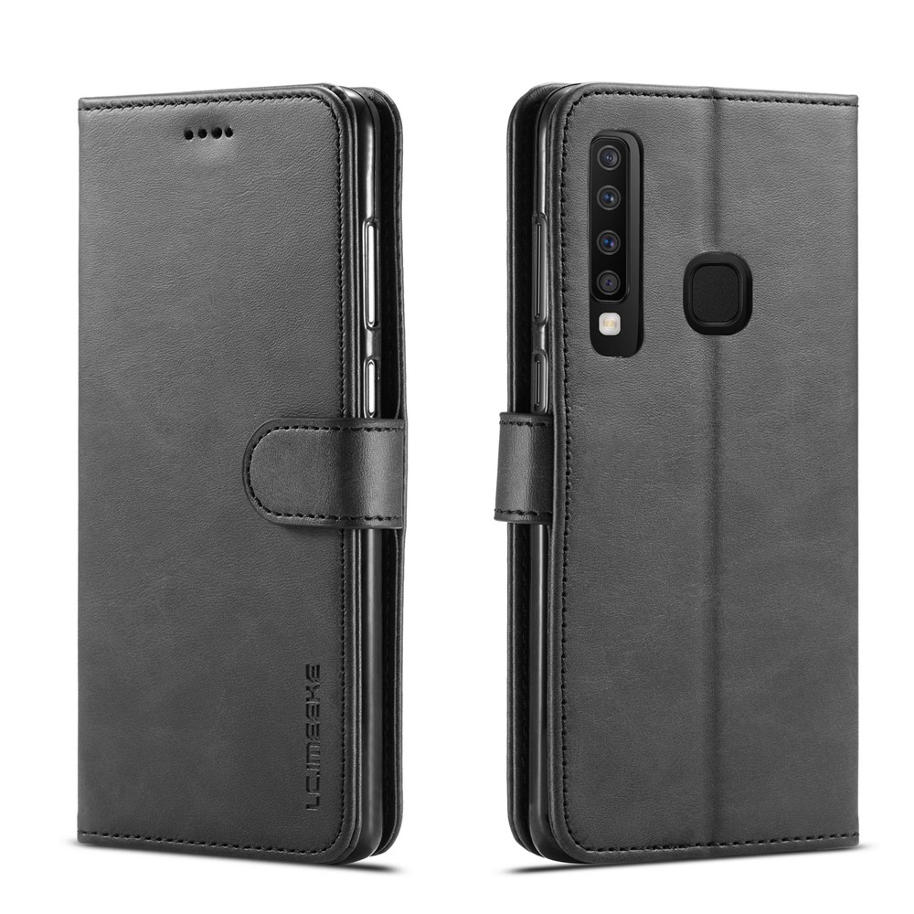 Lc. кожаный чехол-подставка imeeke для samsung galaxy a9 (2018) / a9 star pro / a9s - черный
