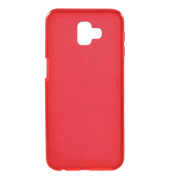 

ПК ТПУ Комбинированный Чехол + Флэш-порошковая Бумага Для Samsung Galaxy J6 + - Красный, Galaxy J6+