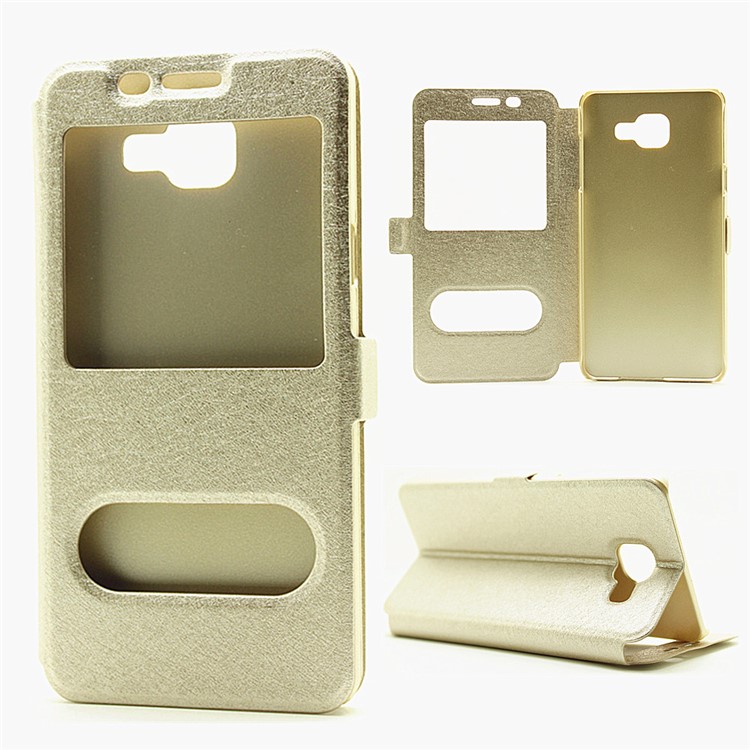 

Dual View Windows Stand Leather Case for Samsung Galaxy A5 SM-A510F (2016) - Gold