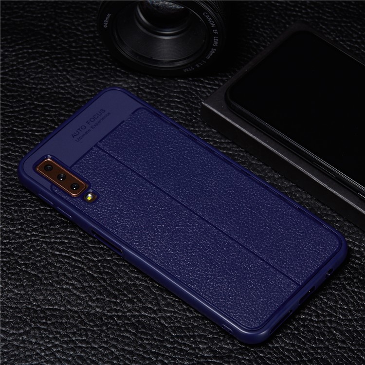 

2-in-1 All-wrapped Litchi Texture Flexible TPU Shell for Samsung Galaxy A7 (2018) - Blue, Galaxy A7 (2018)