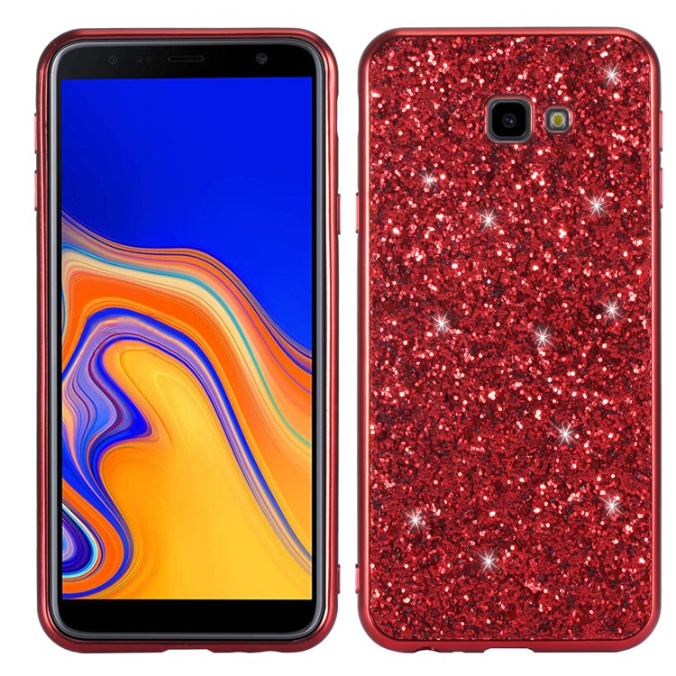 Блестящие блестки гальванических tpu pc гибридной оболочки для samsung galaxy j4 плюс - красный