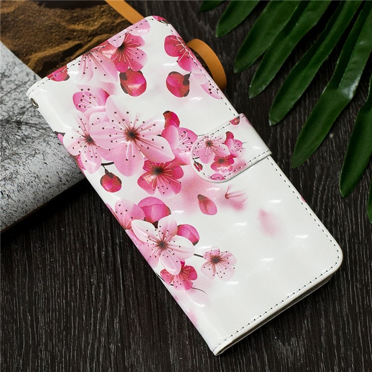

Light Spot Decor Pattern Printing Leather Wallet Cover for Samsung Galaxy J6+ - Peach Blossom, Galaxy J6+