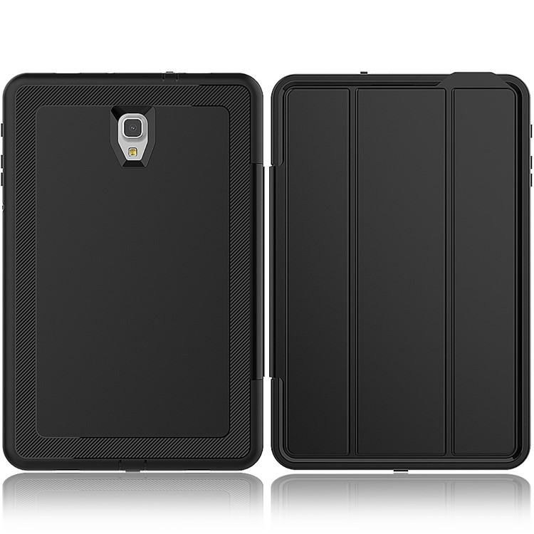 Tri-fold Stand PU Leather Smart Case for Samsung Galaxy Tab A 10.5 (2018) T590 T595 - Black-1
