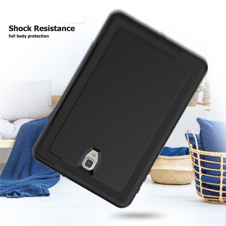 Tri-fold Stand PU Leather Smart Case for Samsung Galaxy Tab A 10.5 (2018) T590 T595 - Black-3