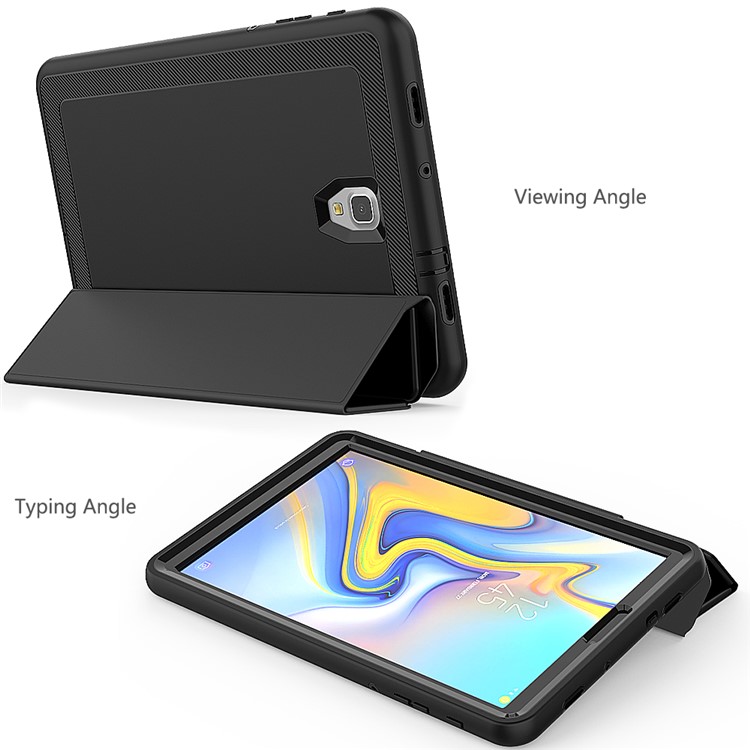 Tri-fold Stand PU Leather Smart Case for Samsung Galaxy Tab A 10.5 (2018) T590 T595 - Black-5