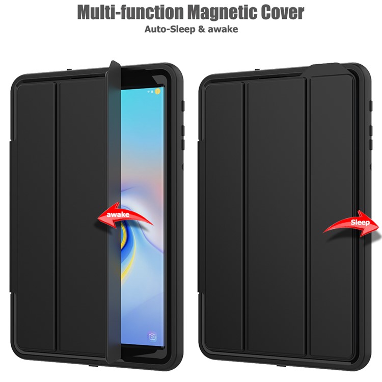 Tri-fold Stand PU Leather Smart Case for Samsung Galaxy Tab A 10.5 (2018) T590 T595 - Black-6