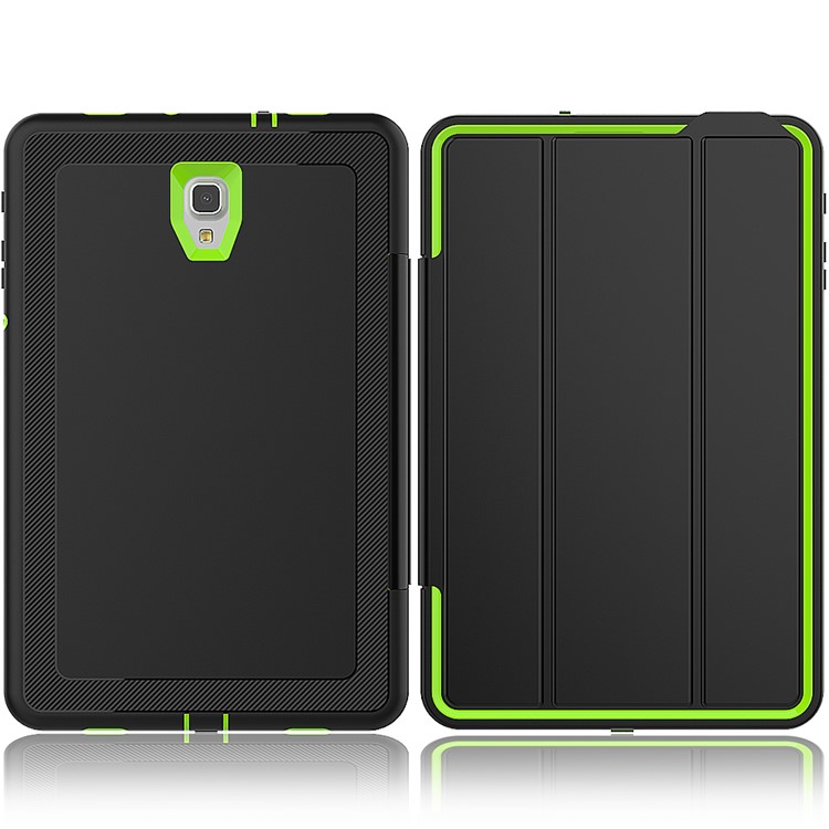 

Tri-fold Stand PU Leather Smart Cover for Samsung Galaxy Tab A 10.5 (2018) T590 T595 - Black / Green, Galaxy Tab A 10.5 (2018) T590 T595