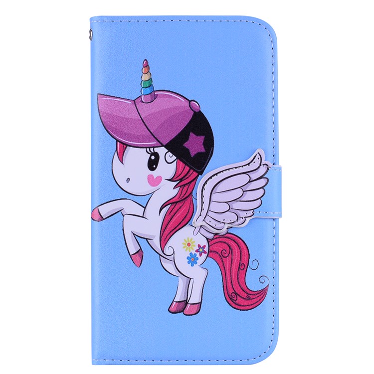 

Unicorn Pattern PU Leather Mirror Wallet Shell for Samsung Galaxy J6+ - Blue, Galaxy J6+