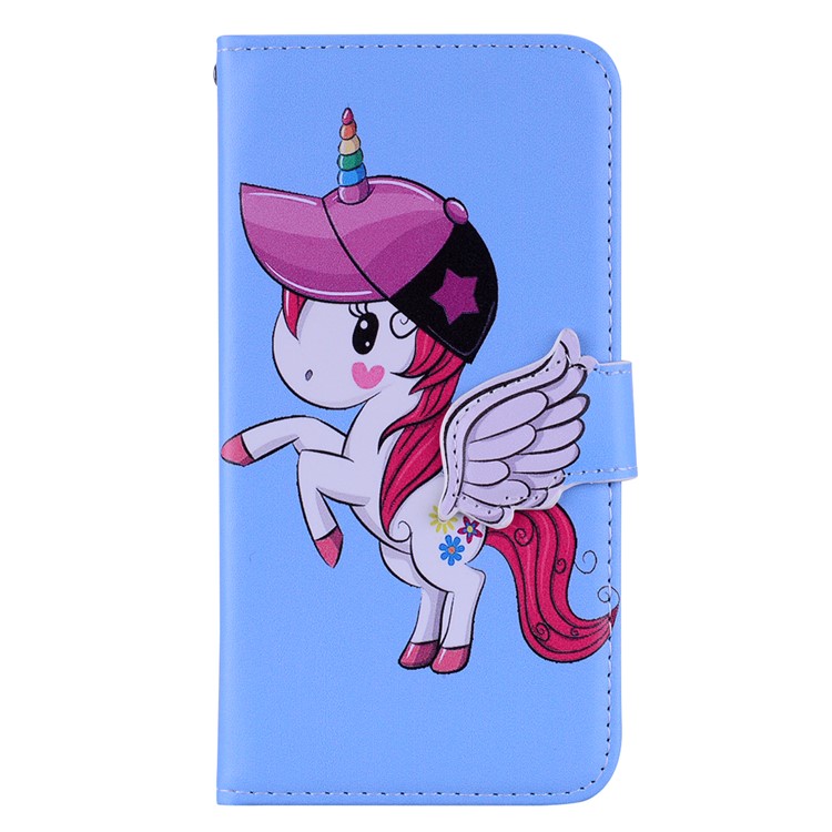 

Unicorn Pattern Wallet Leather Shell with Mirror for Samsung Galaxy A7 (2018) A750 - Blue, Galaxy A7 (2018)