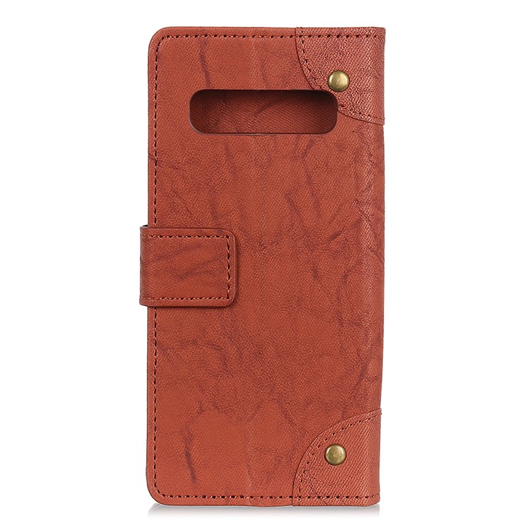 PU Leather Wallet Stand Case for Samsung Galaxy S10 - Brown-7