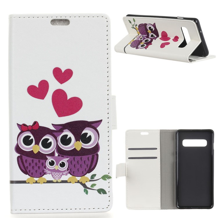 

Patterned Leather Phone Case for Samsung Galaxy S10 Plus - Sweet Owl Family, Galaxy S10 Plus