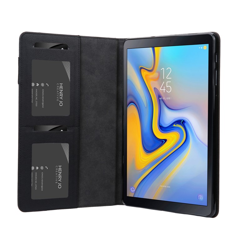 Cai2 PU Stand Stand Stand Capa de Flip Para Samsung Galaxy Tab A 10.5 (2018) T590 T595 - Preto-10