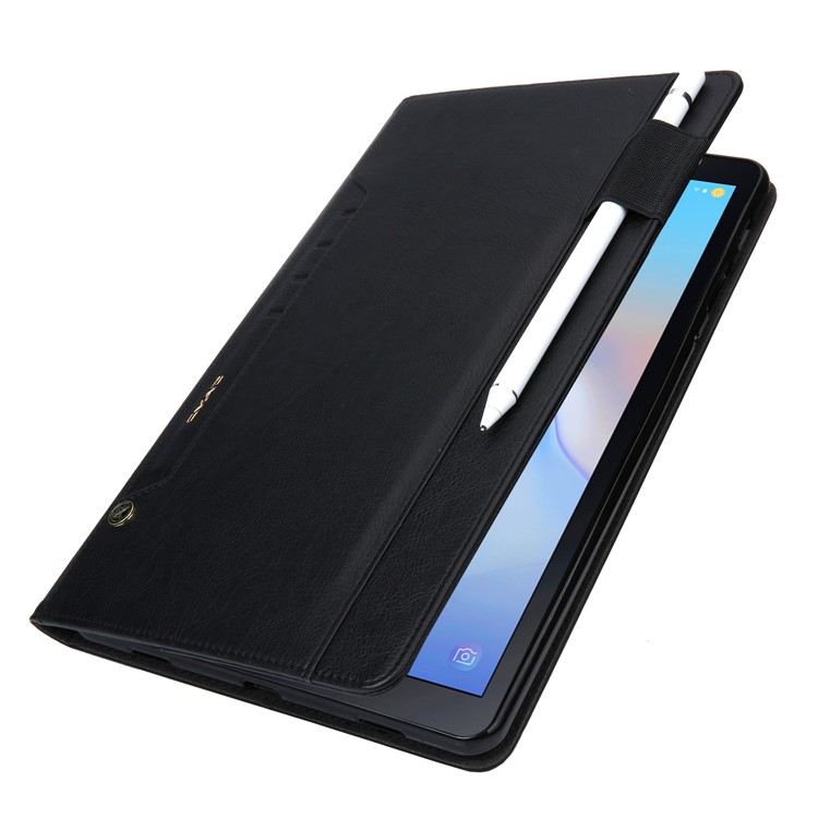 Cai2 PU Stand Stand Stand Capa de Flip Para Samsung Galaxy Tab A 10.5 (2018) T590 T595 - Preto-11