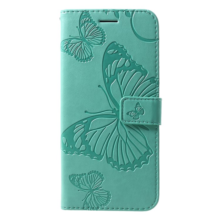 

Imprint Butterfly Stand Leather Mobile Cover for Samsung Galaxy S10 - Cyan, Galaxy S10