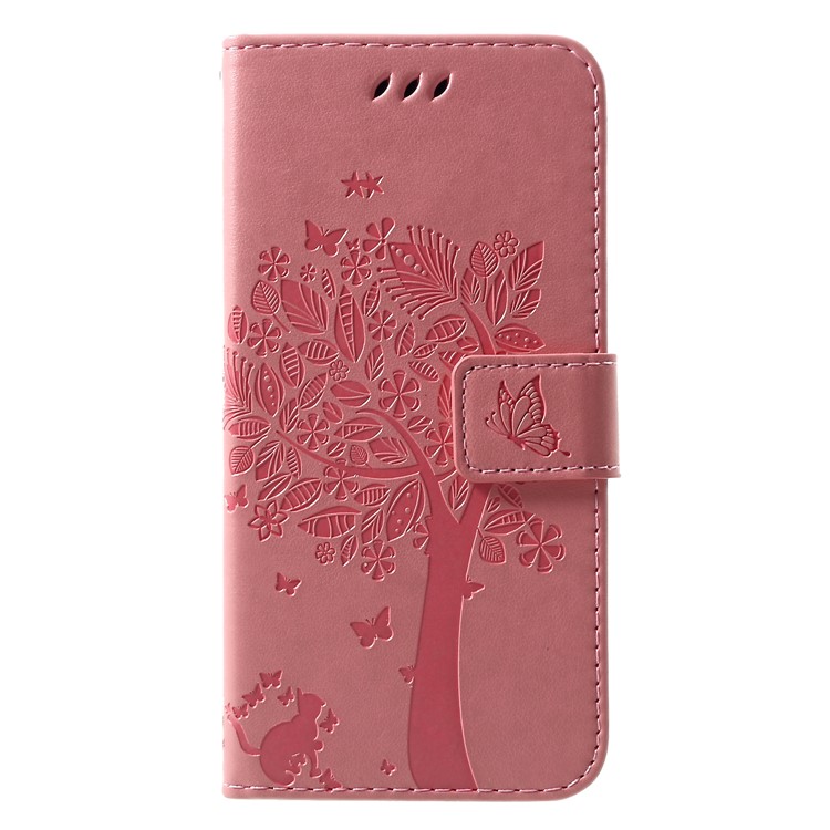 

Imprint Cat and Tree PU Leather Wallet Stand Case with Lanyard for Samsung Galaxy S10e - Pink, Galaxy S10e