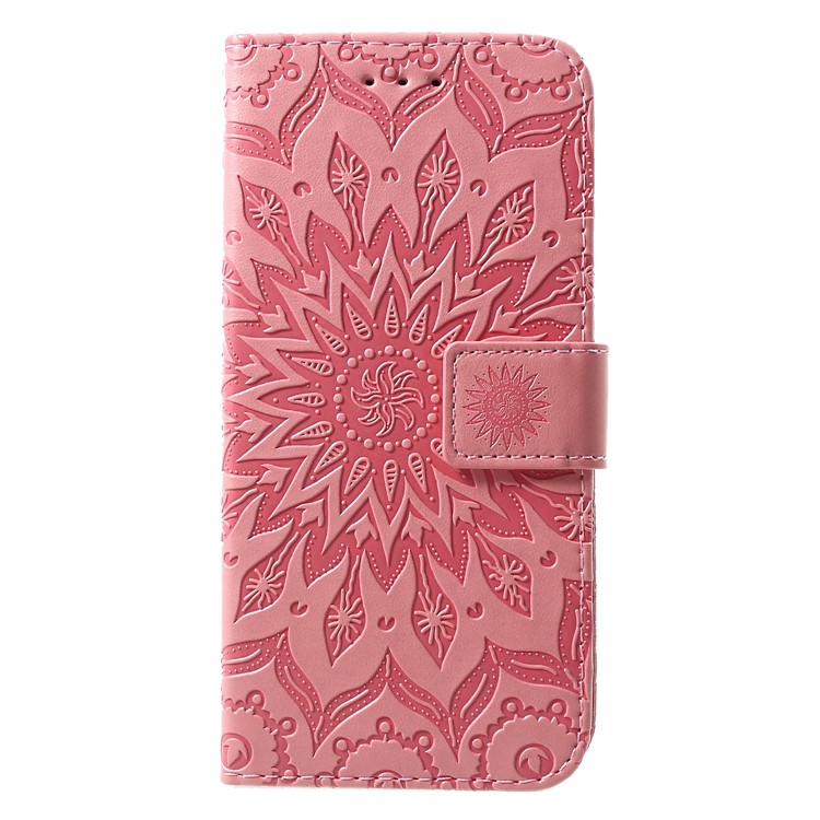 

Для Samsung Galaxy S10 PU Кожаный Кошелек С Откидной Крышкой [отпечаток Подсолнечника] - Розовый, Galaxy S10
