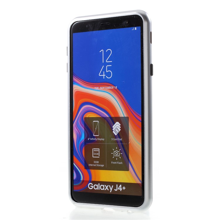 Shop Magnetic Attraction Metal Frame Tempered Glass Back Cover for Samsung Galaxy J4 Plus 
