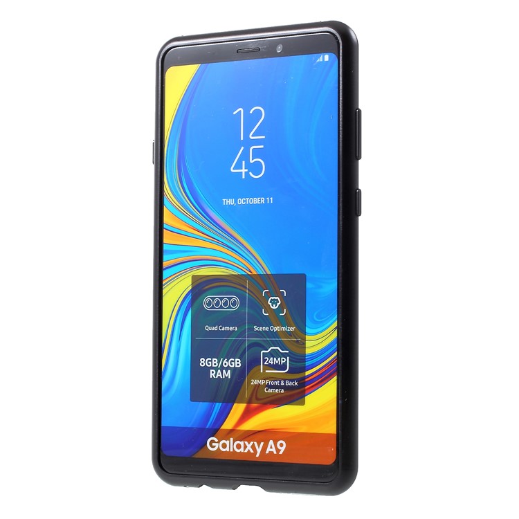 Caixa De Vidro Temperado Atração Magnética Metal Frame Para Samsung Galaxy A9 (2018) / A9 Estrelas Pro / A9s - Preto-10