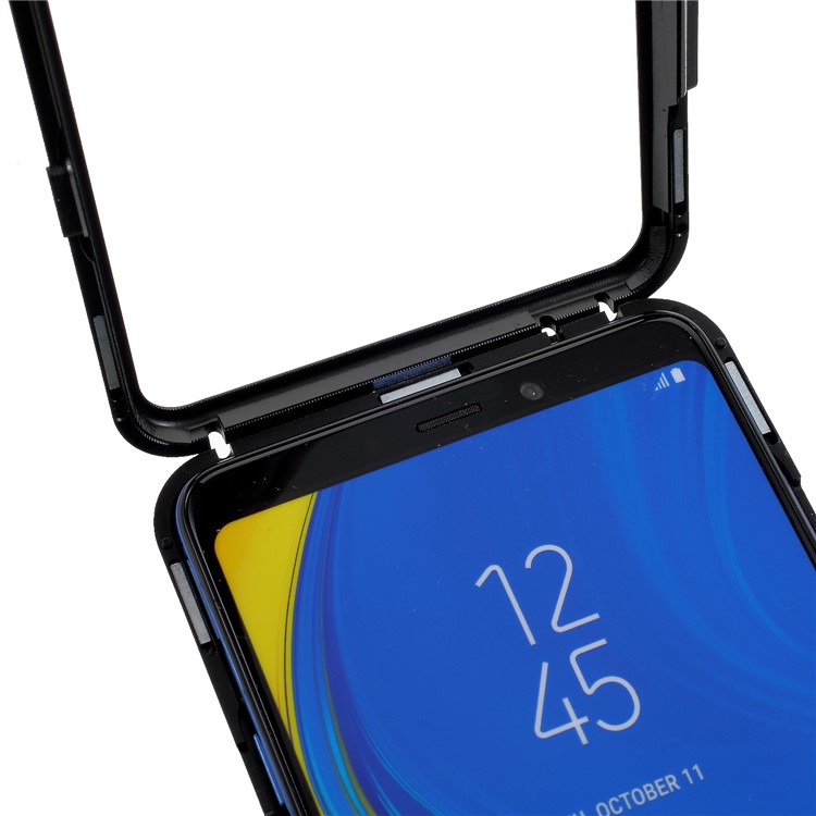 Caixa De Vidro Temperado Atração Magnética Metal Frame Para Samsung Galaxy A9 (2018) / A9 Estrelas Pro / A9s - Preto-16
