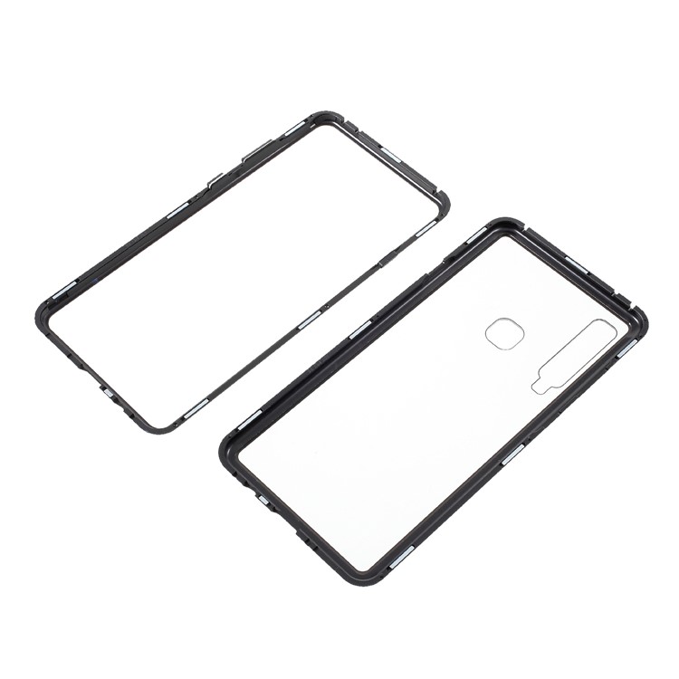 Caixa De Vidro Temperado Atração Magnética Metal Frame Para Samsung Galaxy A9 (2018) / A9 Estrelas Pro / A9s - Preto-17