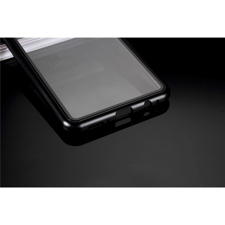 Caixa De Vidro Temperado Atração Magnética Metal Frame Para Samsung Galaxy A9 (2018) / A9 Estrelas Pro / A9s - Preto-3