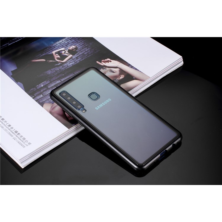 Caixa De Vidro Temperado Atração Magnética Metal Frame Para Samsung Galaxy A9 (2018) / A9 Estrelas Pro / A9s - Preto-7