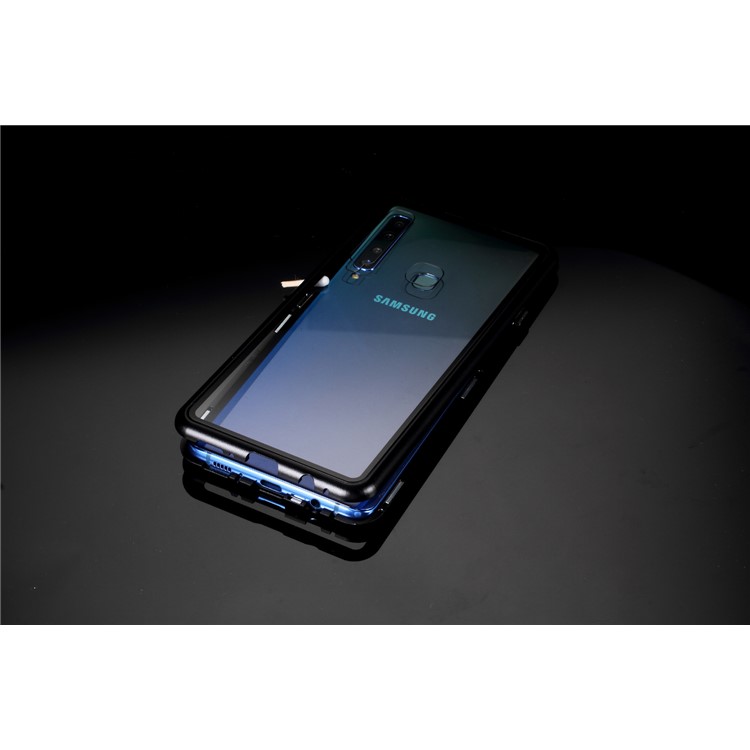 Caixa De Vidro Temperado Atração Magnética Metal Frame Para Samsung Galaxy A9 (2018) / A9 Estrelas Pro / A9s - Preto-8