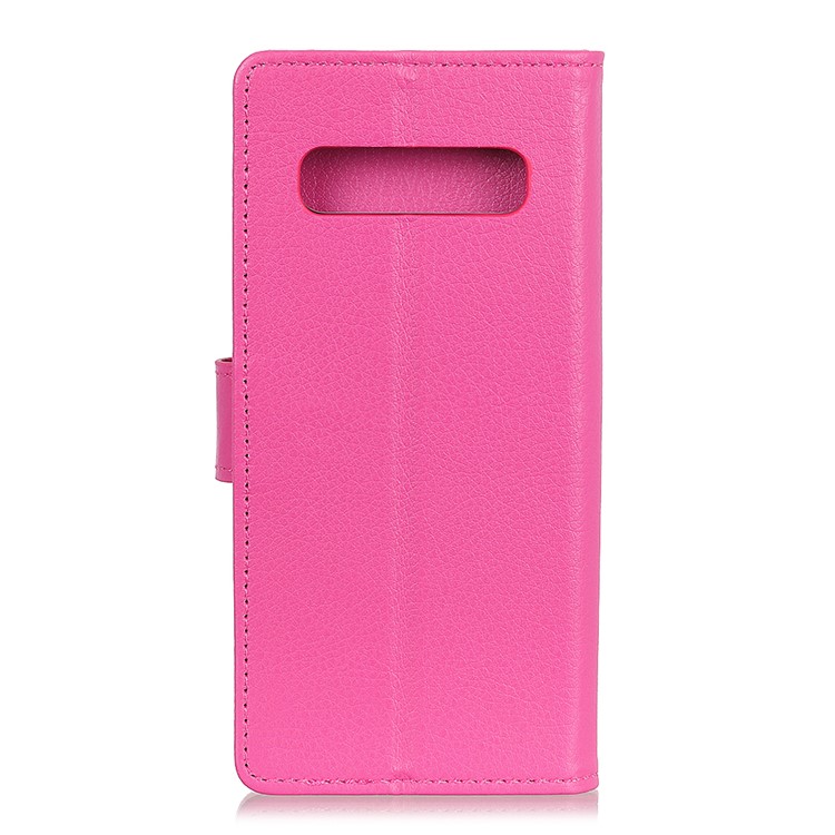 Lichia Textura Couro Stand Caso De Telefone Móvel Para Samsung Galaxy S10 - Rosa-4