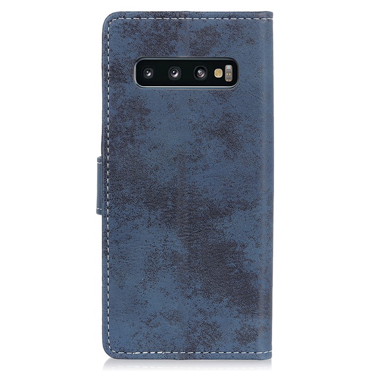 Funda Protectora De Cuero Estilo Vintage Para Samsung Galaxy S10 - Azul-4