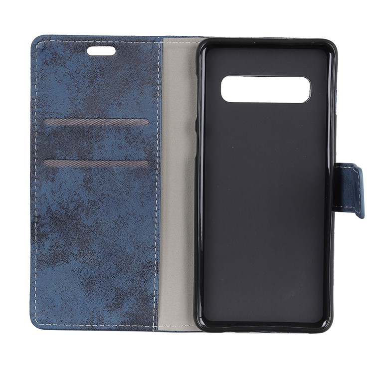 Funda Protectora De Cuero Estilo Vintage Para Samsung Galaxy S10 - Azul-5