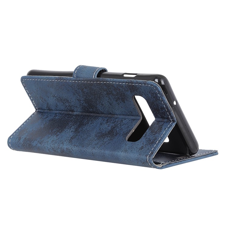 Funda Protectora De Cuero Estilo Vintage Para Samsung Galaxy S10 - Azul-6