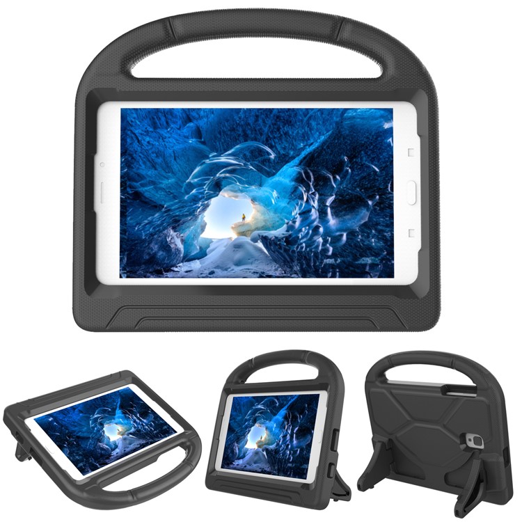 

[Football Texture] Kids Friendly EVA Case for Samsung Galaxy Tab A 8.0 (2018) SM-T387 with Bracket and Handle - Black, Galaxy Tab A 8.0 (2018)